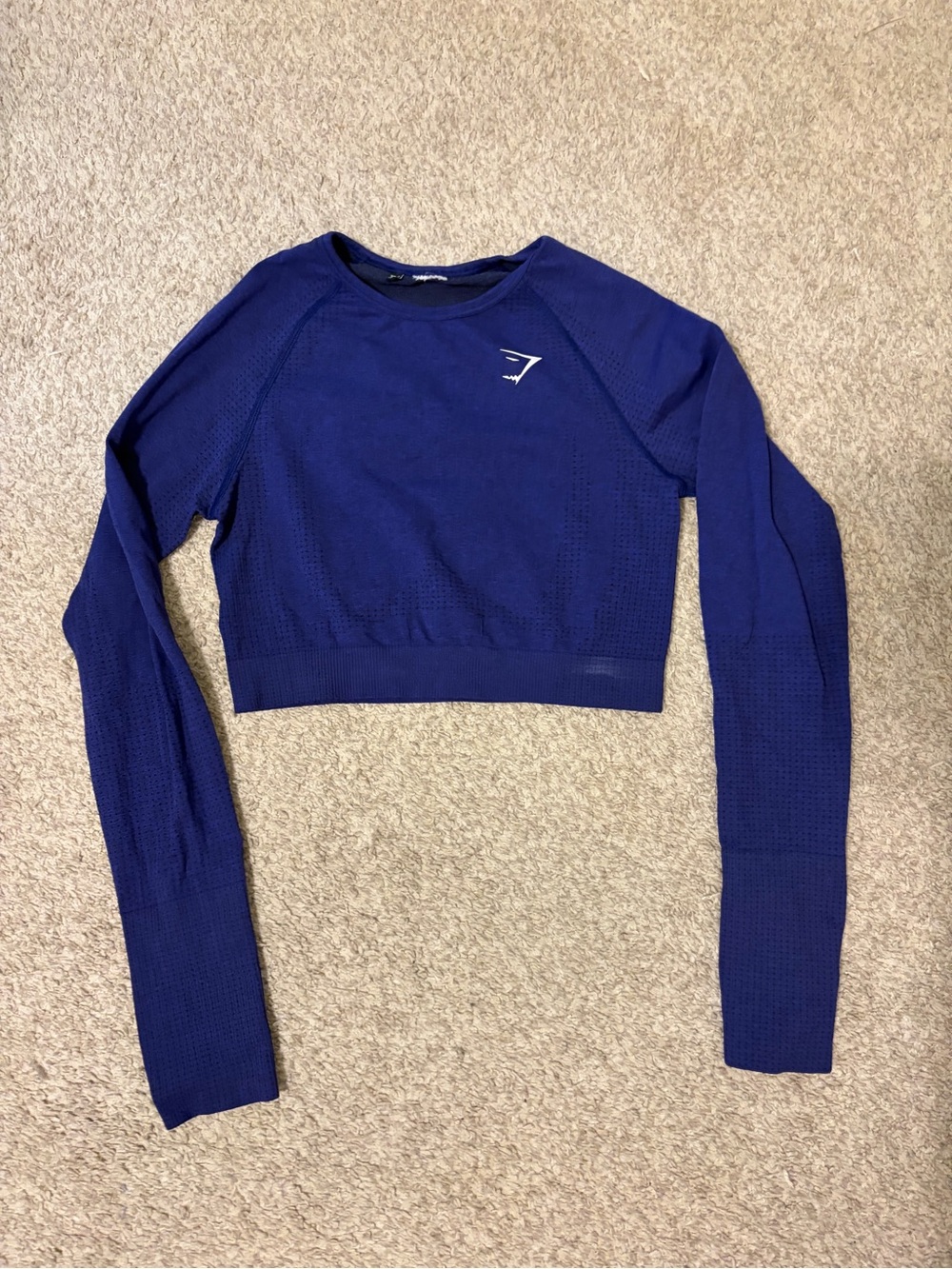 Gymshark Navy Blue Long Sleeve Crop Sweatshirt